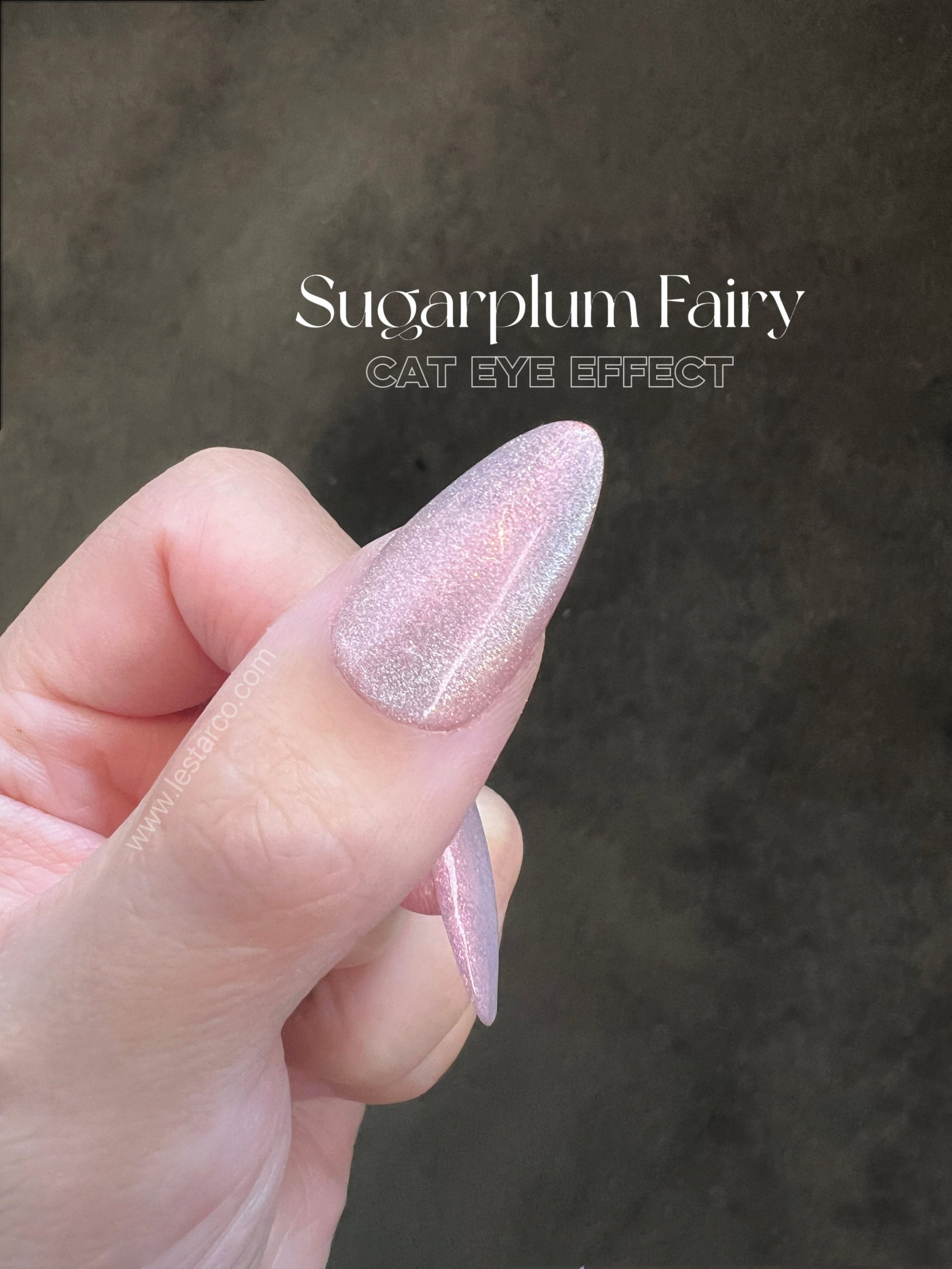 Sugarplum Fairy |Cat Eye Gel Polish | Sheer Pink w/Silver Red Shimmer | Long Lasting Brush on UV Gels Nail DIY Manicure Nail Art Supply