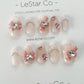 Reusable Princess Pink Bow | Premium Press on Nails Gel | Fake Nails | Cute Fun Colorful Gel Nail Artist faux nails TT271