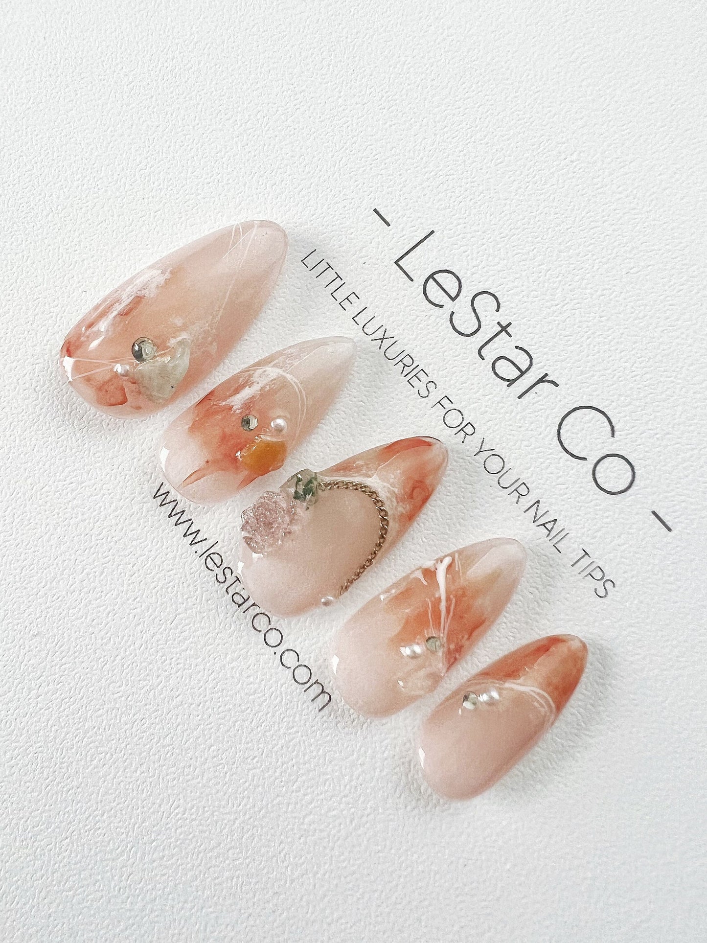 Reusable Gem Rosebud | Premium Press on Nails Gel | Fake Nails | Cute Fun Colorful Gel Nail Artist faux nails BB261