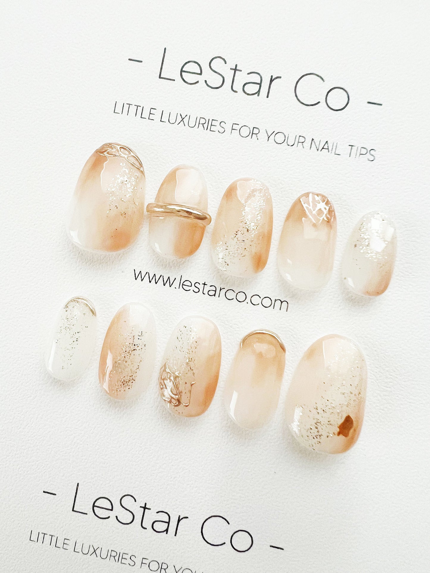 Reusable Chic Gold | Premium Press on Nails Gel | Fake Nails | Cute Fun Colorful Gel Nail Artist faux nails ML288