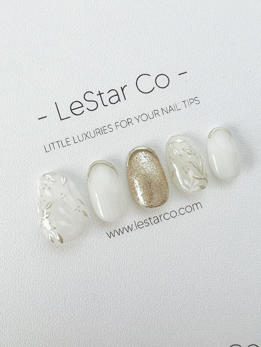Reusable Silver Winter | Premium Press on Nails Gel | Fake Nails | Cute Fun Colorful Gel Nail Artist faux nails ML279