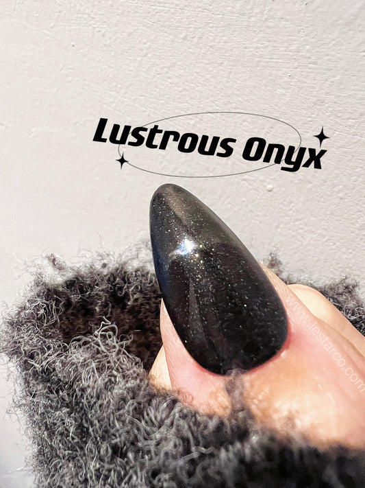 Lustrous Onyx | Sheer Black w/ Multi-Size Silver Glitter | Ultra Shine Long Lasting Brush on UV Gels Home Nail DIY Manicure Nail Art Supply