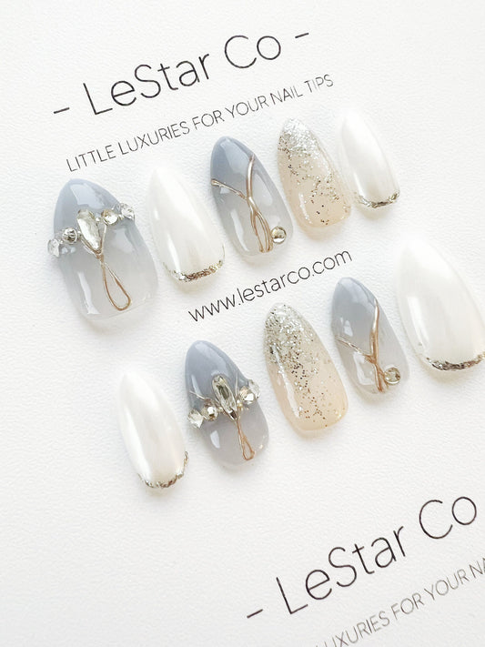 Reusable Elsa | Premium Press on Nails Gel | Fake Nails | Cute Fun Colorful Gel Nail Artist faux nails ML281