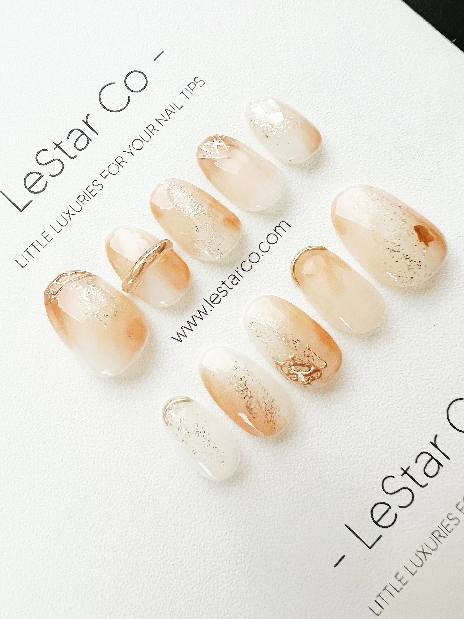 Reusable Chic Gold | Premium Press on Nails Gel | Fake Nails | Cute Fun Colorful Gel Nail Artist faux nails ML288