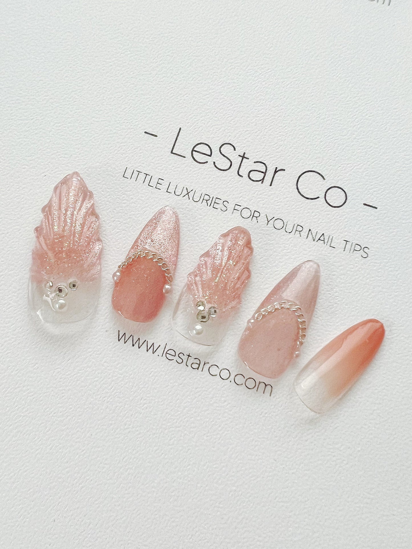 Reusable Pink Mermaid | Premium Press on Nails Gel | Fake Nails | Cute Fun Colorful Gel Nail Artist faux nails BB311