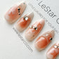 Reusable Peach Meteor | Premium Press on Nails Gel | Fake Nails | Cute Fun Colorful Gel Nail Artist faux nails BB309