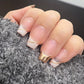 Reusable Gold French Tip | Premium Press on Nails Gel | Fake Nails | Cute Fun Colorful Gel Nail Artist faux nails BB330