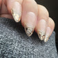 Reusable Golden Face | Premium Press on Nails Gel | Fake Nails | Cute Fun Colorful Gel Nail Artist faux nails ML336