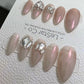 Reusable Pearl Glow | Premium Press on Nails Gel | Fake Nails | Cute Fun Colorful Gel Nail Artist faux nails TMR334