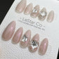 Reusable Pearl Glow | Premium Press on Nails Gel | Fake Nails | Cute Fun Colorful Gel Nail Artist faux nails TMR334