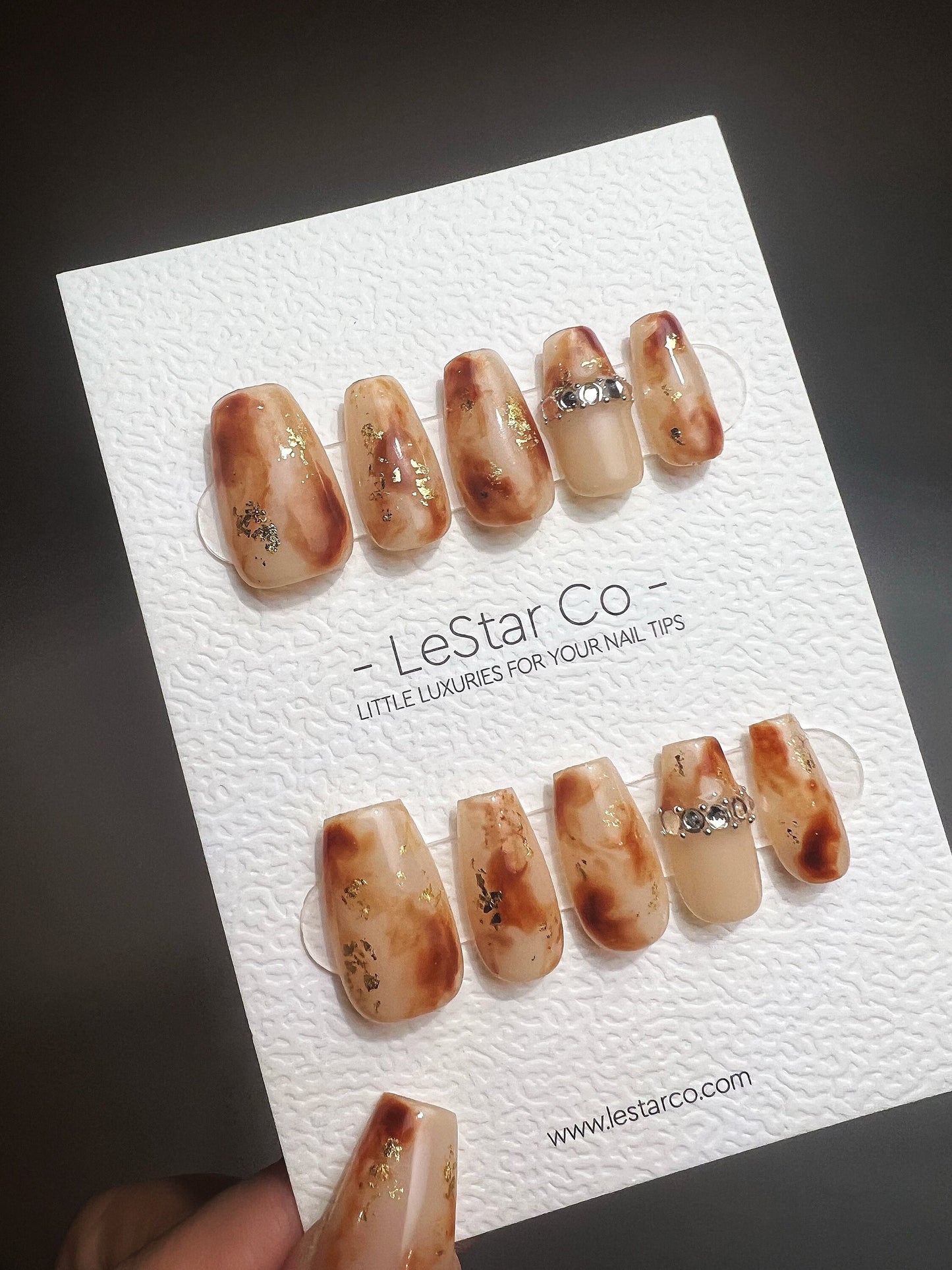 Reusable September | Premium Short Press on Nails Gel Manicure | Fake Nails | Handmade | Lestarco faux nails TS353