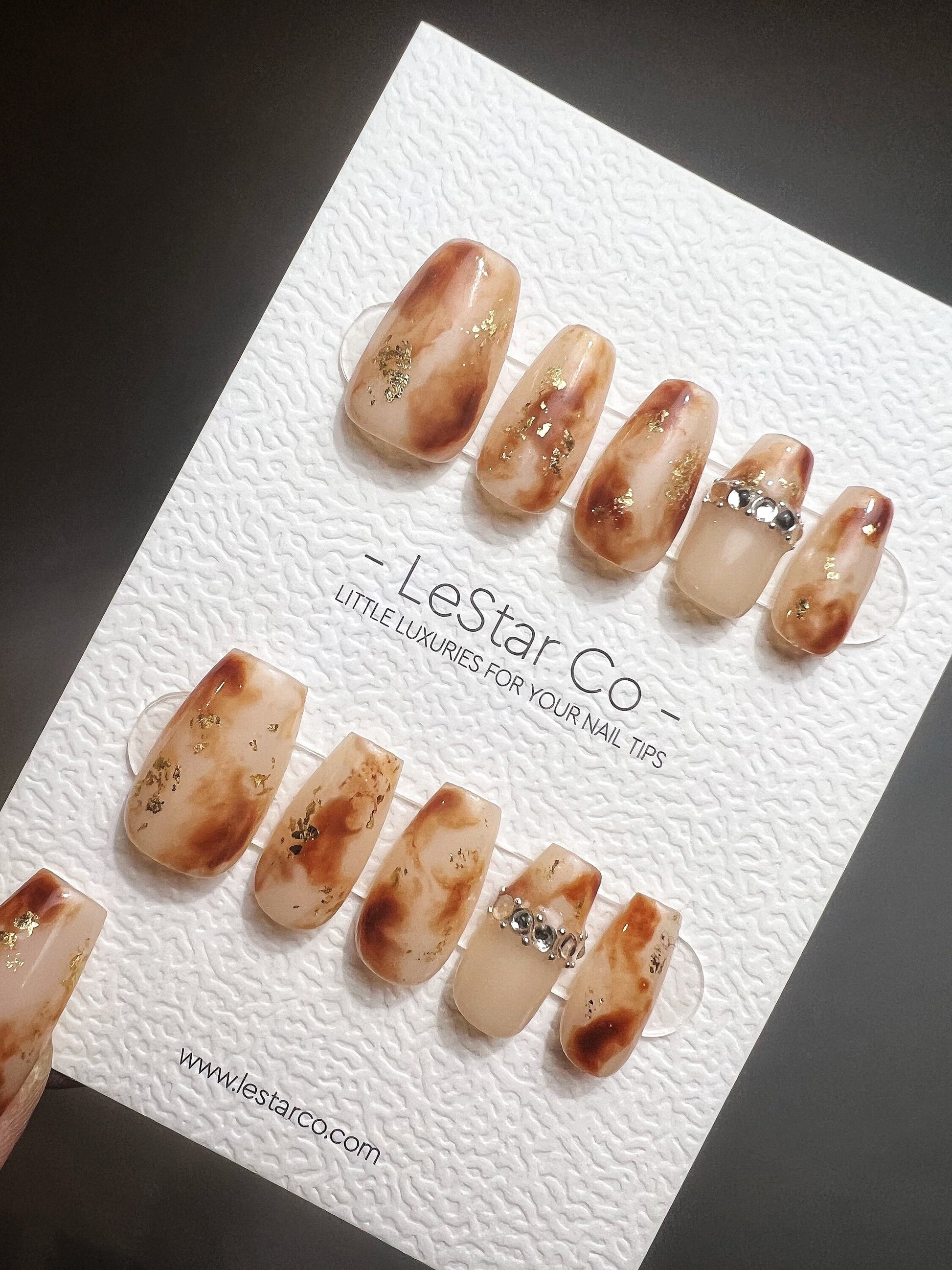 Reusable September | Premium Short Press on Nails Gel Manicure | Fake Nails | Handmade | Lestarco faux nails TS353