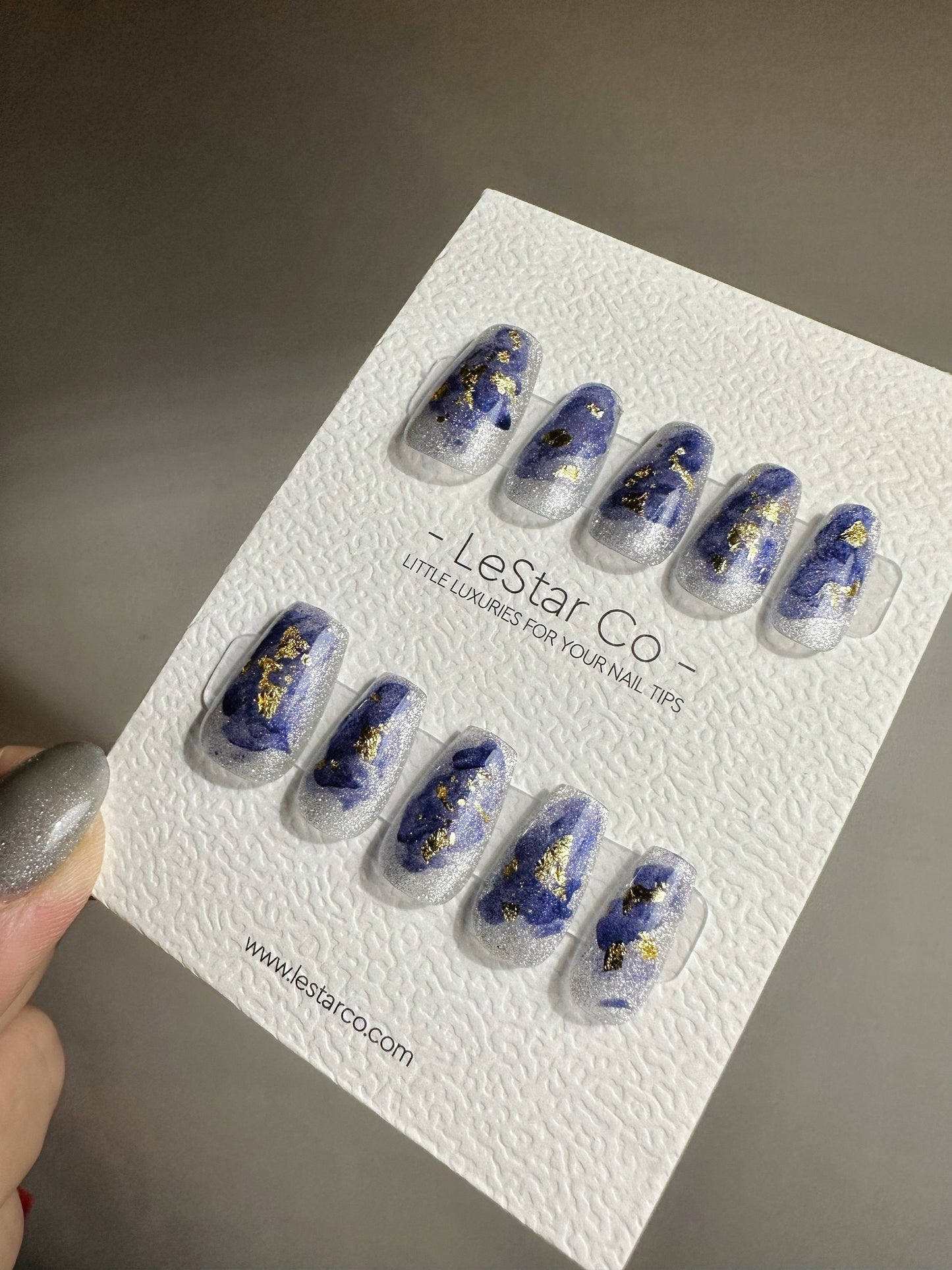 Reusable A Great Story Cat-eye Effect | Premium Press on Nails Gel | Fake Nails | Cute Fun Colorful Gel Nail Artist faux nails ML385