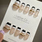 Reusable Coco Black White French Tip | Premium Press on Nails Gel | Fake Nails | Cute Fun Colorful Gel Nail Artist faux nails TMR387