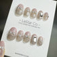 Reusable Serena Pink Cat-Eye | Premium Press on Nails Gel | Fake Nails | Cute Fun Colorful Gel Nail Artist faux nails TMR375