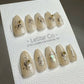 Reusable The Shiny Stuff in The Sand | Premium Short Press on Nails Gel Manicure | Fake Nails | Handmade | Lestarco faux nails KS396