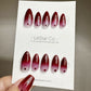 Reusable Bloody Mary Gradient Red | Nails Premium Short Press on Nails Gel Manicure | Fake Nails | Handmade | Lestarco faux nails TMR382