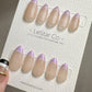 Reusable Lilydale lavender French Tip | Nails Premium Short Press on Nails Gel Manicure | Fake Nails | Handmade | Lestarco faux nails TS386