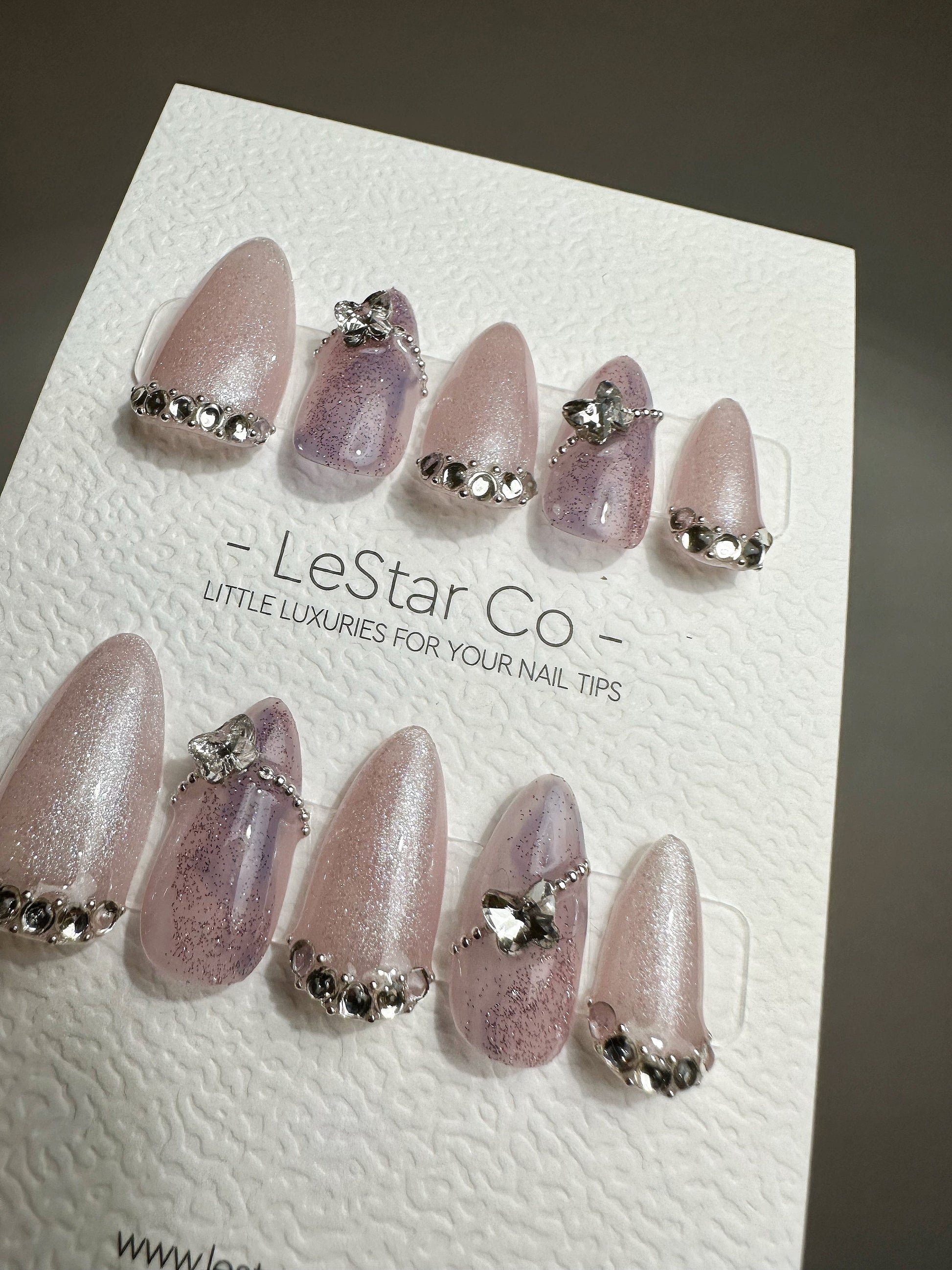 Reusable Perfect Pair Purple Butterfly| Premium Press on Nails Gel | Fake Nails | Cute Fun Colorful Gel Nail Artist faux nails TS388
