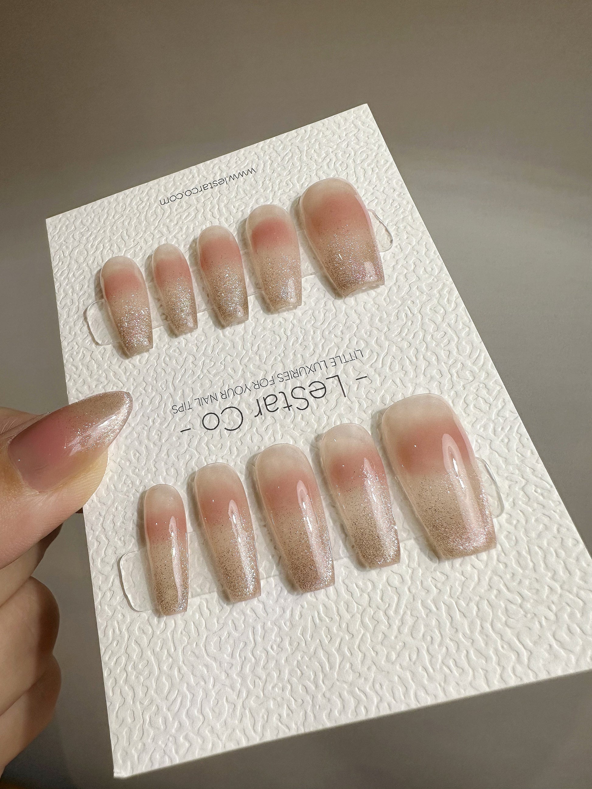 Reusable Glassy Candy Pink Cat-eye Effect| Premium Press on Nails Gel | Fake Nails | Cute Fun Colorful Gel Nail Artist faux nails TMR389
