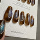 Reusable Living on Mars | Premium Short Press on Nails Gel Manicure | Fake Nails | Handmade | Lestarco faux nails TMR395