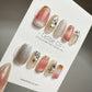 Reusable Rose Rocks Pink Ombre | Premium Press on Nails Gel | Fake Nails | Cute Fun Colorful Gel Nail Artist faux nails BB406