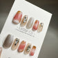Reusable Rose Rocks Pink Ombre | Premium Press on Nails Gel | Fake Nails | Cute Fun Colorful Gel Nail Artist faux nails BB406