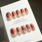 Reusable Orange Blossom Sunset Gradient | Premium Press on Nails Gel | Fake Nails | faux nails QN426