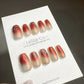 Reusable Orange Blossom Sunset Gradient | Premium Press on Nails Gel | Fake Nails | faux nails QN426