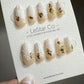 Reusable Golden Whisper | Premium Press on Nails Gel | Fake Nails | Cute Fun Colorful Gel Nail False faux Nails ML436