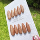 Reusable Cosmic Latte Brown Cat eye | Nails Premium Press on Nails Gel Manicure | Fake Nails | Handmade | Lestarco faux nails 439zz