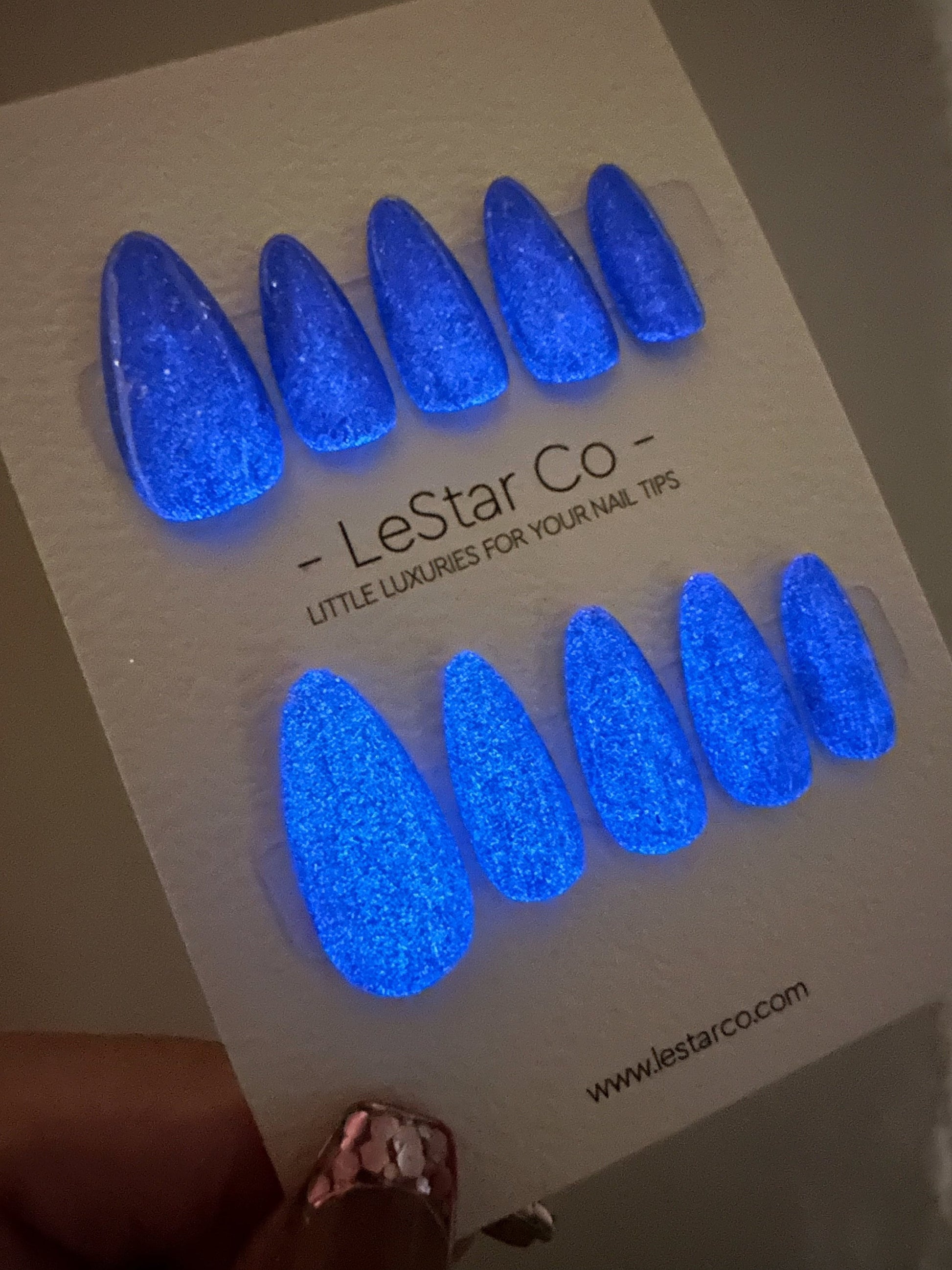 Reusable Galactic Ghost Glow in Dark | Nails Premium Press on Nails Gel Manicure | Fake Nails | Handmade | Lestarco faux nails 441zz