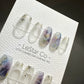 Reusable Garden of Eden French Tip | Premium Handmade Press on Nails Gel | Fake Nails | Cute Fun Colorful Gel Nail Artist faux nails QN456