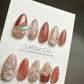 Reusable Pinkalicioous Rose Gold Aurora Pink Flare | Premium Press on Nails Gel Manicure | Fake Nails | Handmade | Artificial nails QN423