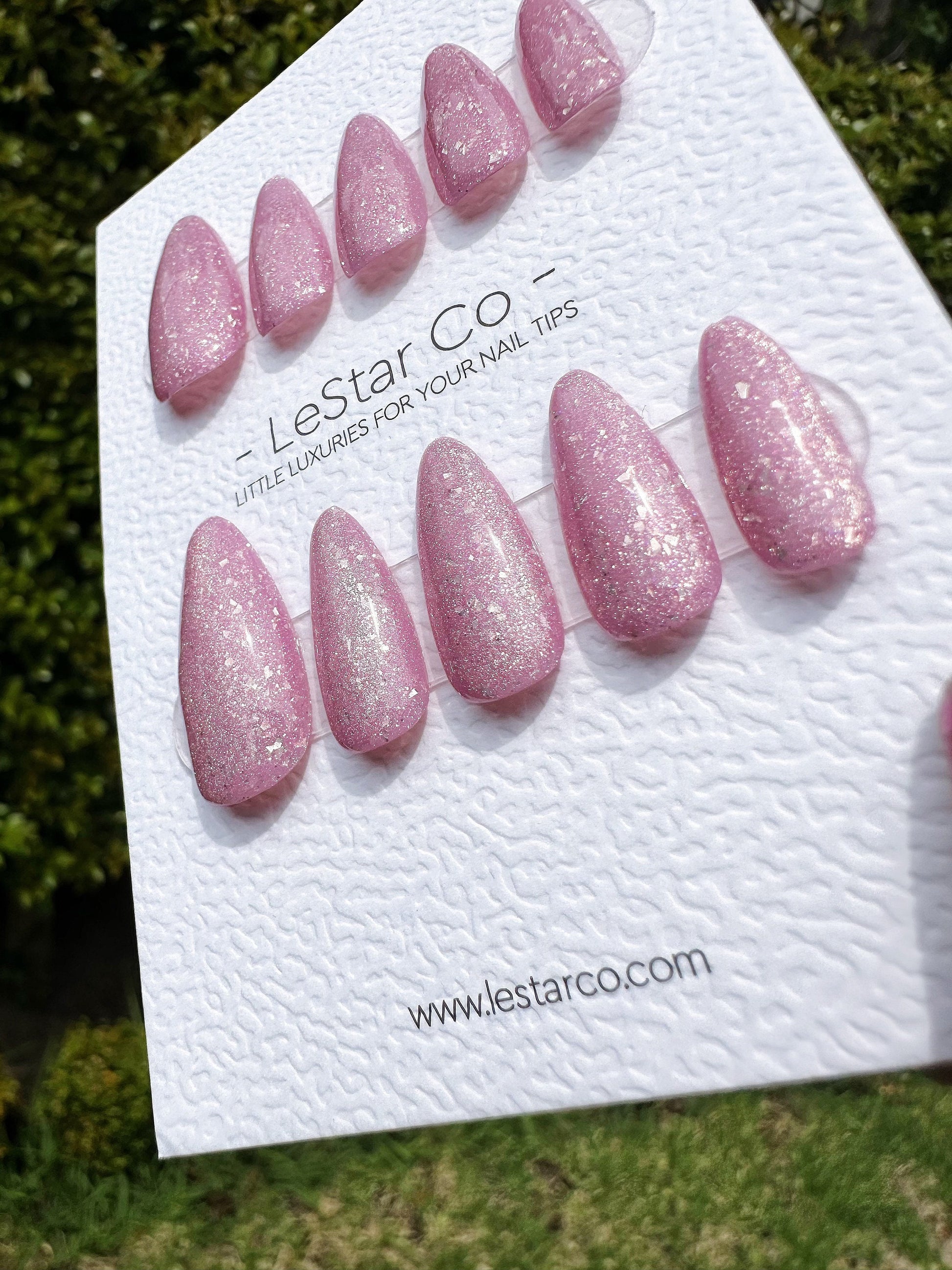 Reusable Cosmic Rose Pink Cat eye | Nails Premium Press on Nails Gel Manicure | Fake Nails | Handmade | Lestarco faux nails 438zz