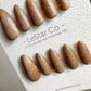 Reusable Cosmic Latte Brown Cat eye | Nails Premium Press on Nails Gel Manicure | Fake Nails | Handmade | Lestarco faux nails 439zz