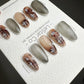 Reusable Urban Glamour Cat Eye Effect | Premium Press on Nails Gel | Fake Nails | Cute Fun Colorful Gel Nail Artist faux nails QN449