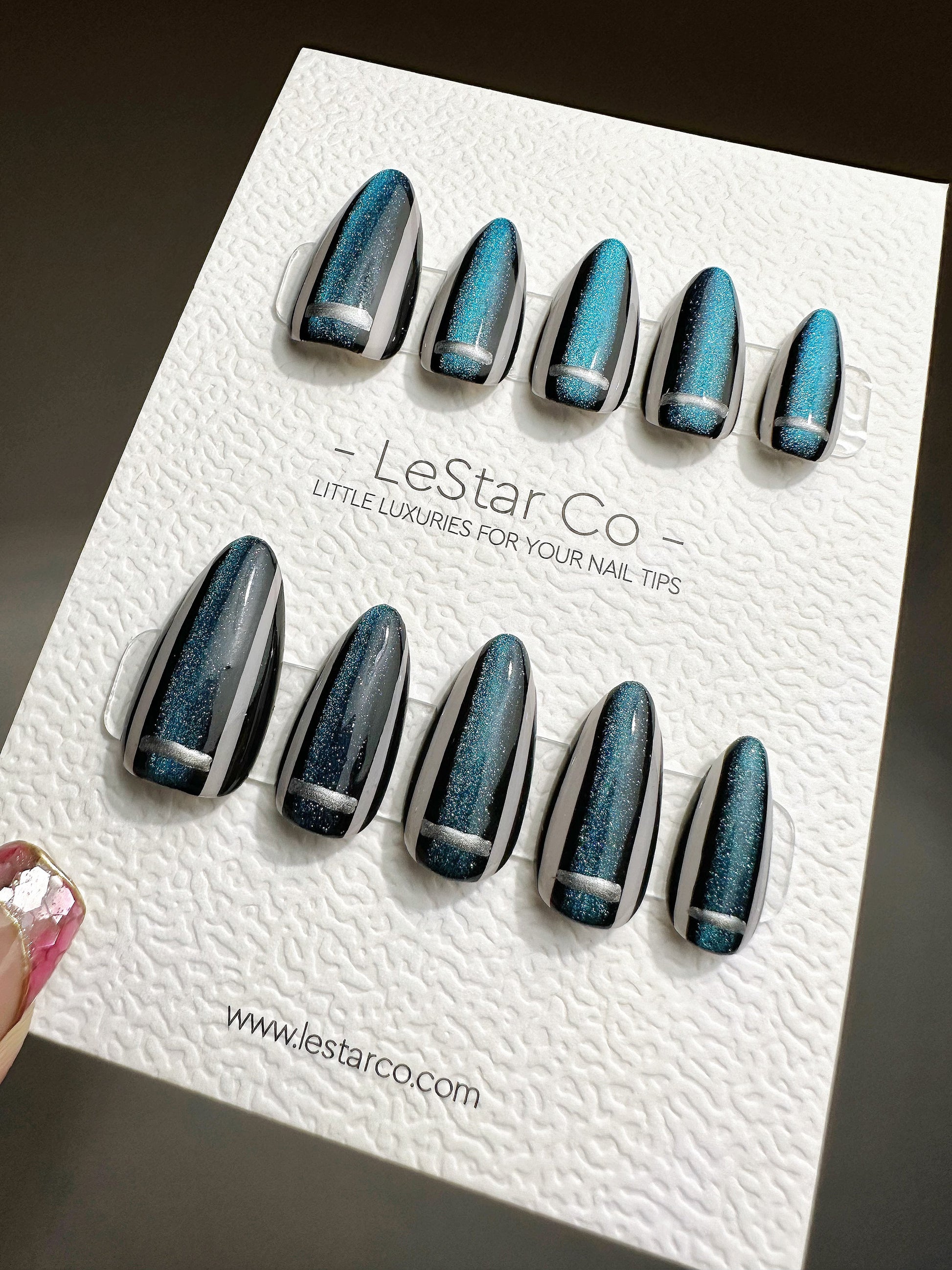 Reusable Galactic Gleam| Premium Press on Nails Gel | Fake Nails | Cute Fun Colorful Gel Nail Artist faux nails QN451