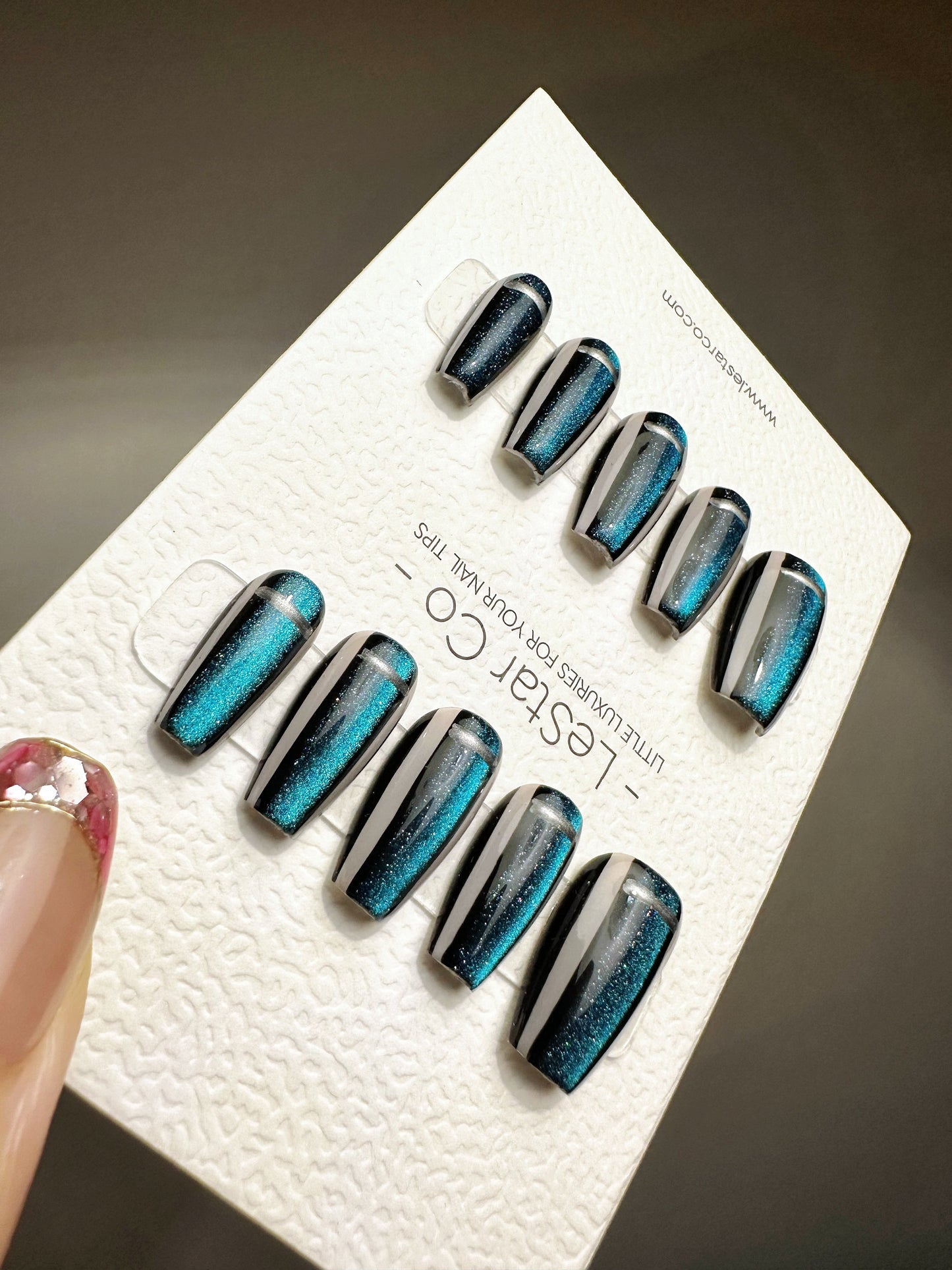Reusable Galactic Gleam| Premium Press on Nails Gel | Fake Nails | Cute Fun Colorful Gel Nail Artist faux nails QN451