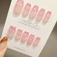 Reusable Pink Heartbeat French Tip | Premium Press on Nails Gel | Fake Nails | Cute Fun Colorful Gel Nail Artist faux nails QN459
