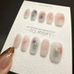 Reusable Translucent Illusions Water Color Effect| Premium Press on Nails Gel | Fake Nails | Cute Fun Colorful Gel Nail faux nails QN467