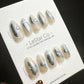 Reusable Ethereal Marble | Premium Press on Nails Gel | Fake Nails | Cute Fun Colorful Gel Nail Artist faux nails QN472