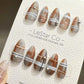 Reusable Brown Hue Harmony | Premium Press on Nails Gel | Fake Nails | Cute Fun Colorful Gel Nail Artist faux nails TMR479