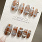 Reusable Brown Hue Harmony | Premium Press on Nails Gel | Fake Nails | Cute Fun Colorful Gel Nail Artist faux nails TMR479