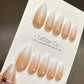 Reusable Beige Ombre | Premium Press on Nails Gel | Fake Nails | Cute Fun Colorful Gel Nail Artist faux nails TMR481