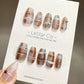 Reusable Brown Hue Harmony | Premium Press on Nails Gel | Fake Nails | Cute Fun Colorful Gel Nail Artist faux nails TMR479