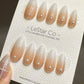 Reusable Beige Ombre | Premium Press on Nails Gel | Fake Nails | Cute Fun Colorful Gel Nail Artist faux nails TMR481
